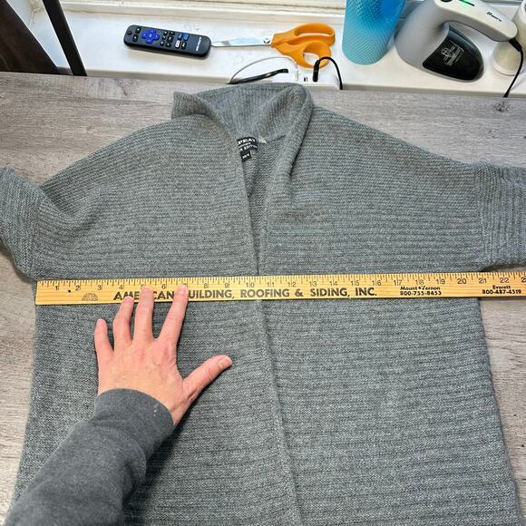 Repeat Cashmere Silver Edition Open Front Cardigan Sweater Grey Small - Picture 5 of 7